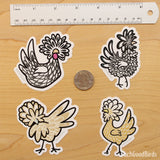 Silver Laced Polish Chicken 3" Vinyl Sticker