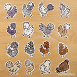 White Crested Black Polish Chicken 3" Vinyl Sticker