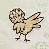 Buff Laced Preening Wing - Polish Chicken 3" Vinyl Sticker