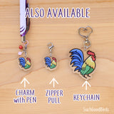 Chickens Keychain- Rooster - 2" acrylic keyring