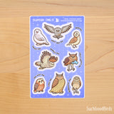 Owls 4" x 6" Vinyl Sticker Sheet