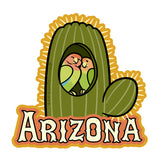 Arizona Lovebird Cactus - 3" Vinyl Sticker