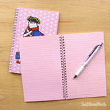 Boston Soldier Pigeon 5.5" x 8.5" Notebook - Pink College Ruled Paper