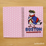 Boston Soldier Pigeon 5.5" x 8.5" Notebook - Pink College Ruled Paper