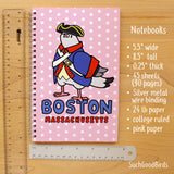 Boston Soldier Pigeon 5.5" x 8.5" Notebook - Pink College Ruled Paper