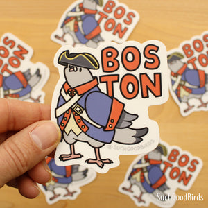 Boston Pigeon Revolutionary War Soldier - 3" Vinyl Sticker