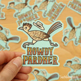 Western Roadrunner "Howdy Pardner" - 3" Vinyl Sticker