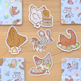 Hen with Cookie Nest - 3" Holographic Vinyl Sticker - Baking with Chickens