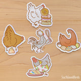 Baking with Chickens - 3" Holographic Vinyl Stickers - Set of 5