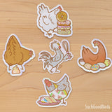 Gray Polish Rooster - 3" Holographic Vinyl Sticker - Baking with Chickens