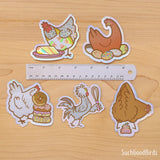 Gray Polish Rooster - 3" Holographic Vinyl Sticker - Baking with Chickens