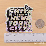 Shit Went Down in New York City - Pigeons - 3" Glitter Vinyl Sticker
