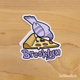 NYC Brooklyn Pigeon w Pizza - 3" Vinyl Sticker