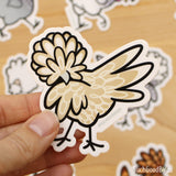 Buff Laced Preening Wing - Polish Chicken 3" Vinyl Sticker