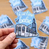 Chicago L Train - Blue Line Babe - 3" Vinyl Sticker - subway mass transit sticker