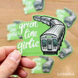 Chicago L Train - Green Line Girlie - 3" Vinyl Sticker - subway mass transit sticker