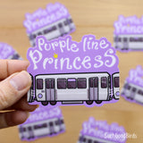 Chicago L Train - Purple Line Princess - 3" Vinyl Sticker - subway mass transit sticker