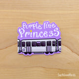 Chicago L Train - Purple Line Princess - 3" Vinyl Sticker - subway mass transit sticker