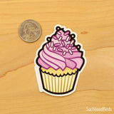 Pink Cupcake 3" Vinyl Sticker