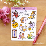 Halloween Pigeons 3.5" x 4.75" PAPER Sticker Sheet