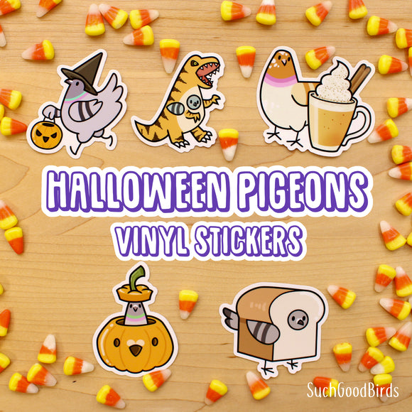 Halloween Pigeons Vinyl Stickers