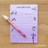 Pigeons on Telephone Wires 5"x7" Note Pad