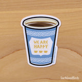 NYC Greek Coffee Cup - 3" Vinyl Sticker
