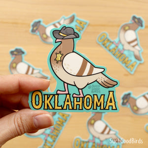 Oklahoma Pigeon - 3" Vinyl Sticker