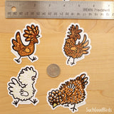Tolbunt Frizzle Polish Chicken 3" Vinyl Sticker
