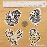 Buff Laced Standing - Polish Chicken 3" Vinyl Sticker