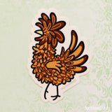 Gold Laced Frizzle Polish Chicken 3" Vinyl Sticker