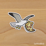 Seagull w Pizza - 3" Vinyl Sticker