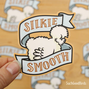Silkie Chicken - White Hen "Silkie Smooth" - 3" Vinyl Sticker