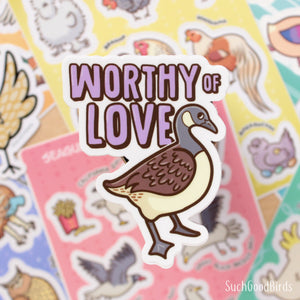 Canada Goose "Worthy of Love" - 3" Vinyl Stickers - benefiting Wild Bird Fund