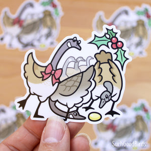 Christmas Birds "Six Geese a-Laying" Canada Goose - 3" Vinyl Sticker