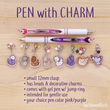 Pigeons (Series 1) Pen with Charm - Classic Gray - 1" acrylic charm with detachable clasp and gel pen