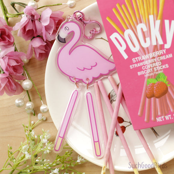 Flamingo Pocky Acrylic Charm