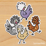 Pretty Polish Chickens 2" Vinyl Stickers
