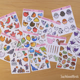 Flamingo Pocky 3.5" x 4.75" PAPER Sticker Sheet