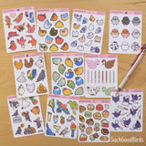 Pigeons (Series 1) 3.5" x 4.75" PAPER Sticker Sheet