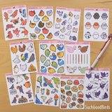 Crows Halloween 3.5" x 4.75" PAPER Sticker Sheet