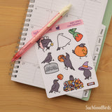 Halloween Crows 3.5" x 4.75" PAPER Sticker Sheet