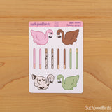 Flamingo Pocky 3.5" x 4.75" PAPER Sticker Sheet