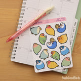 Lovebirds 3.5" x 4.75" PAPER Sticker Sheet