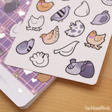 Pigeons (Series 1) 3.5" x 4.75" PAPER Sticker Sheet