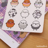 Pigeons (Series 2) 3.5" x 4.75" PAPER Sticker Sheet