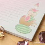 Chickens 5" x 7" Note Pad - Watermelon